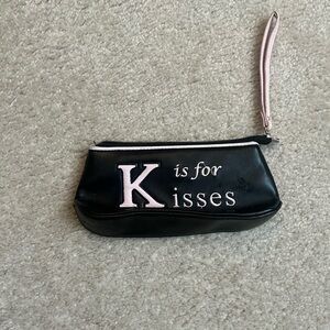 K is for Kisses Black Wristlet